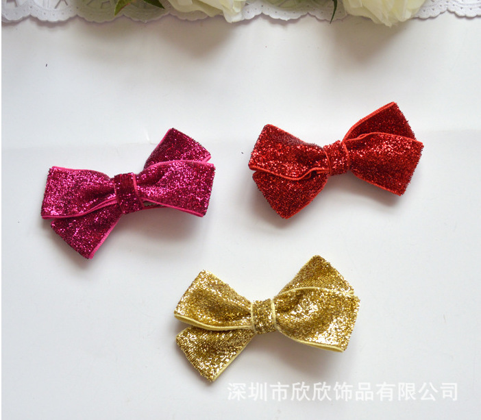 韩国潮流发夹发结金葱蝴蝶结发带有现货免费寄样厂家直销质优价廉