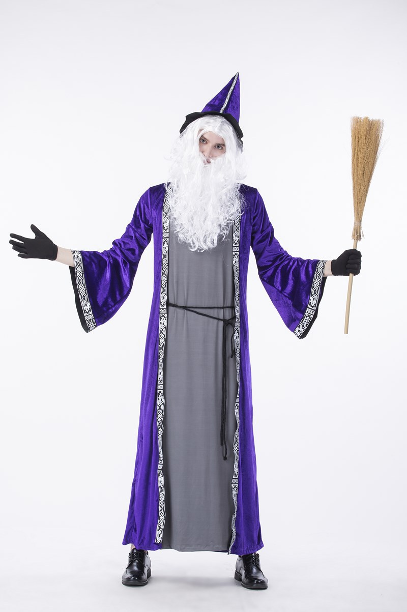 h万圣节男款巫婆装马戏团小丑服舞台服装男士女巫婆服装