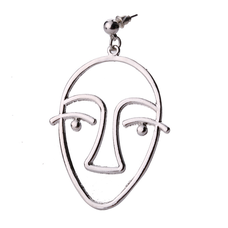 欧美饰品新款wish亚马逊速卖通ebay流行镂空头像面具耳钉耳环批发