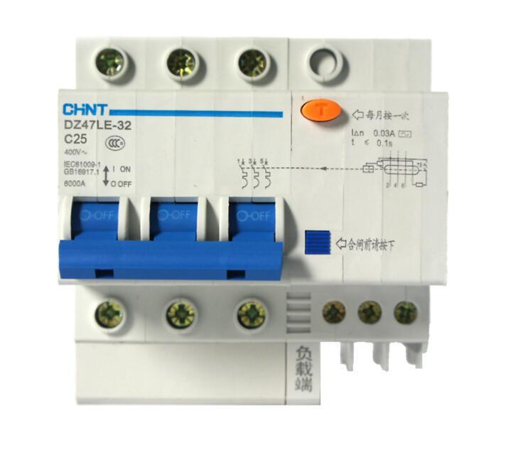 三相漏电 断路器 dz47le-32 3p c25 三线保护开关 正泰 正品