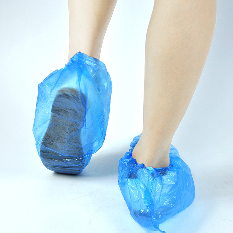 工厂批发 防尘防水车间塑料脚套 蓝色加厚 2g一次性鞋套100只
