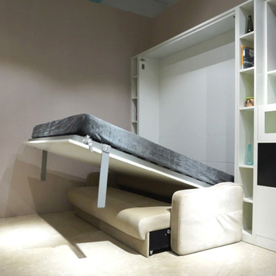 沙发隐形床壁床多功能床柜一体床隐藏公寓折叠直翻wall bed