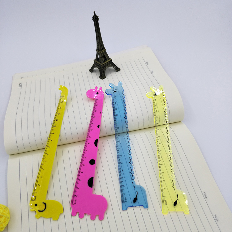 Giraffe Elephant Sheep Ruler Ruler Cartoon Animal Cute 15cm Plastic Ruler Stationery Prizes Batch