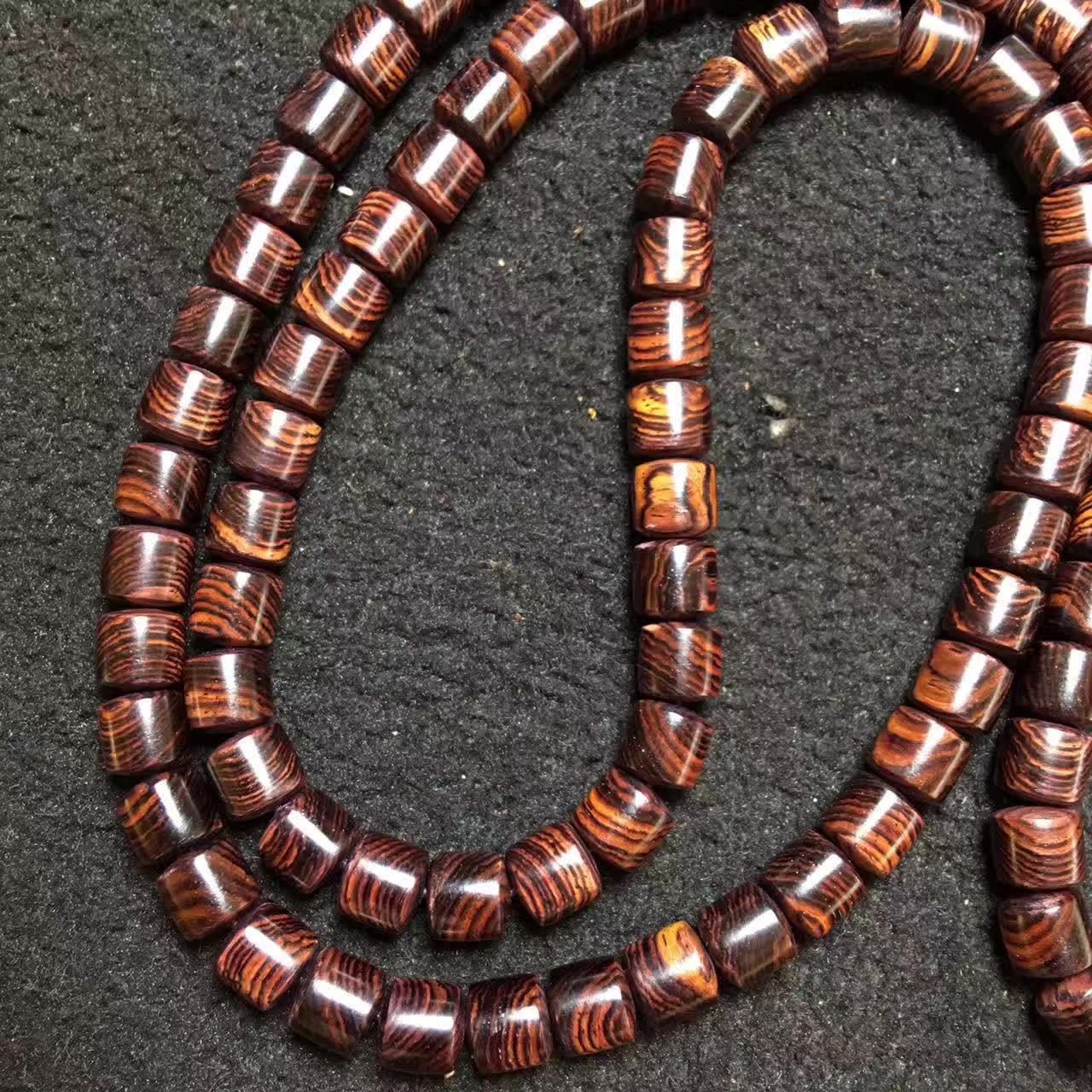 手串-精品紫花梨桶珠手链 紫葡萄玻璃底男女手佛珠 千年老料文玩直销