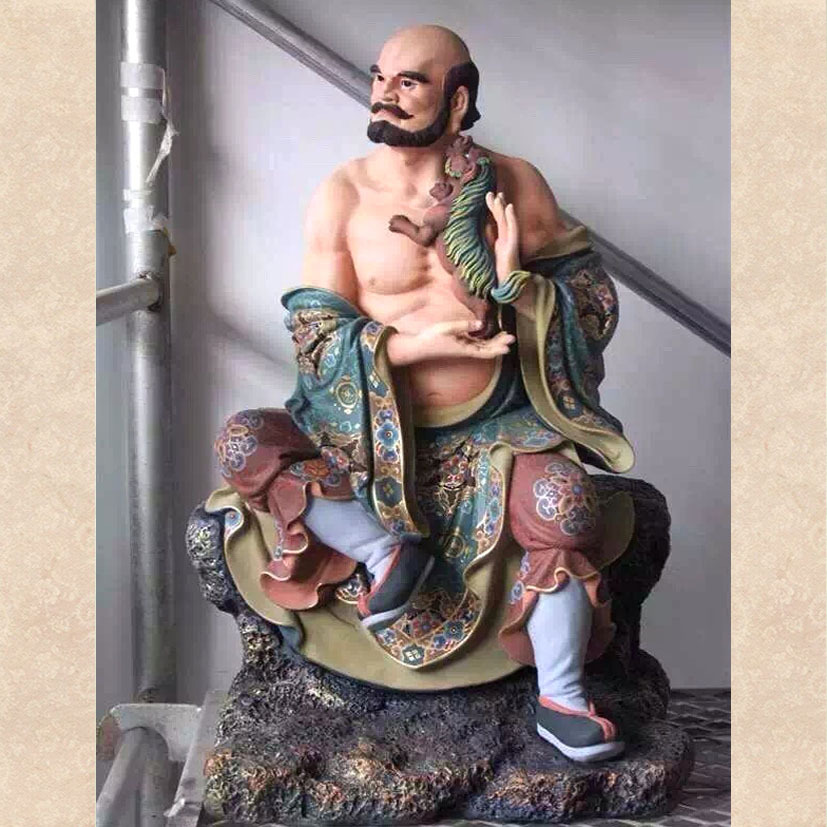 现货大型禅相法器定制寺院十八罗汉 定制树脂彩绘十八
