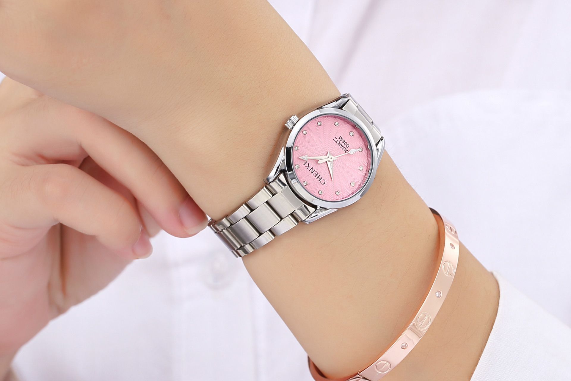 chenxi/晨曦006m韩版时尚女表钢带石英表 学生表厂家批发