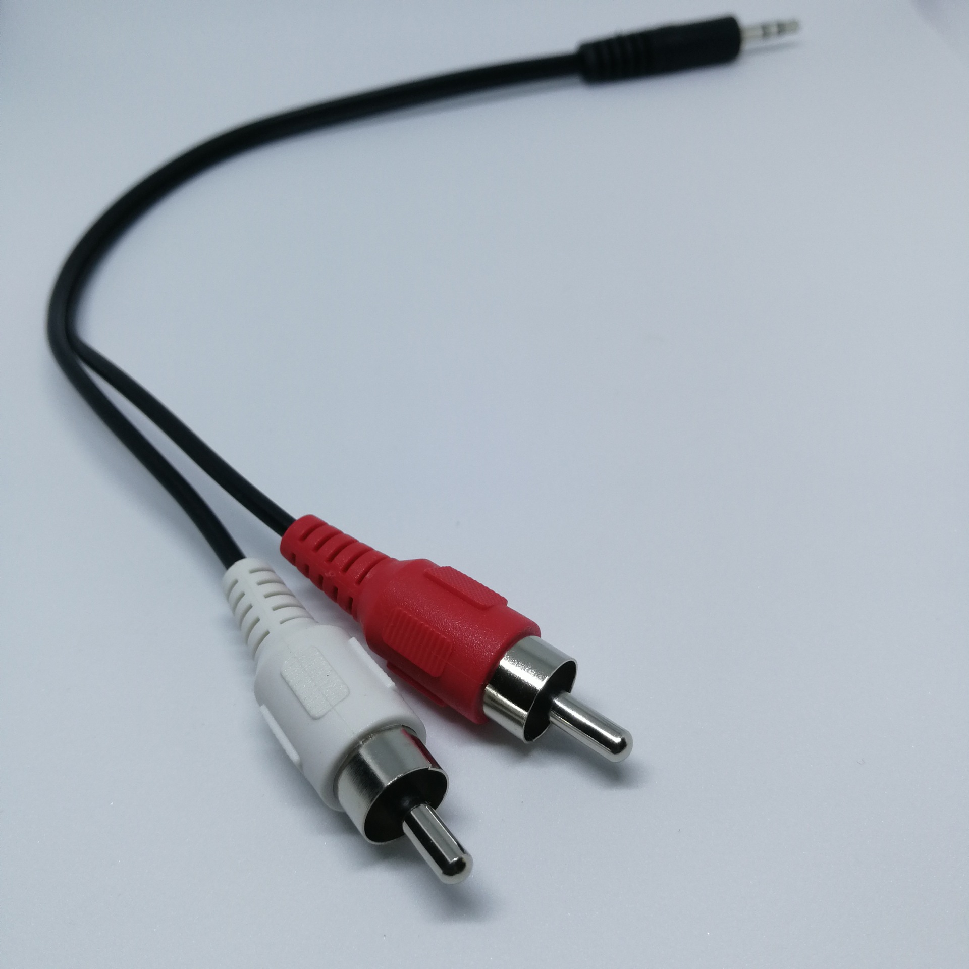 5一分二音频线(镀金)3.5转双莲花电脑音响线铜芯av线