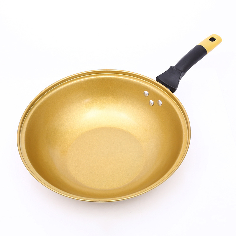 2018热销黄金锅无烟不粘锅黄金富硒锅会销礼品锅可定制款货源批发
