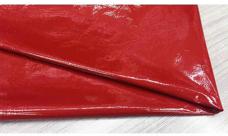 【未然海皮业】红色绵羊皮漆皮覆膜漆皱漆真皮服装箱包鞋靴专用