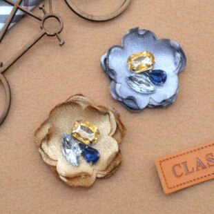 韩版手缝钻小花朵胸针胸花服装鞋花配饰diy一件代发