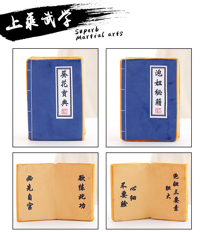 创意江湖葵花宝典武功秘籍书本抱枕男朋友礼物 恶搞抱枕批发