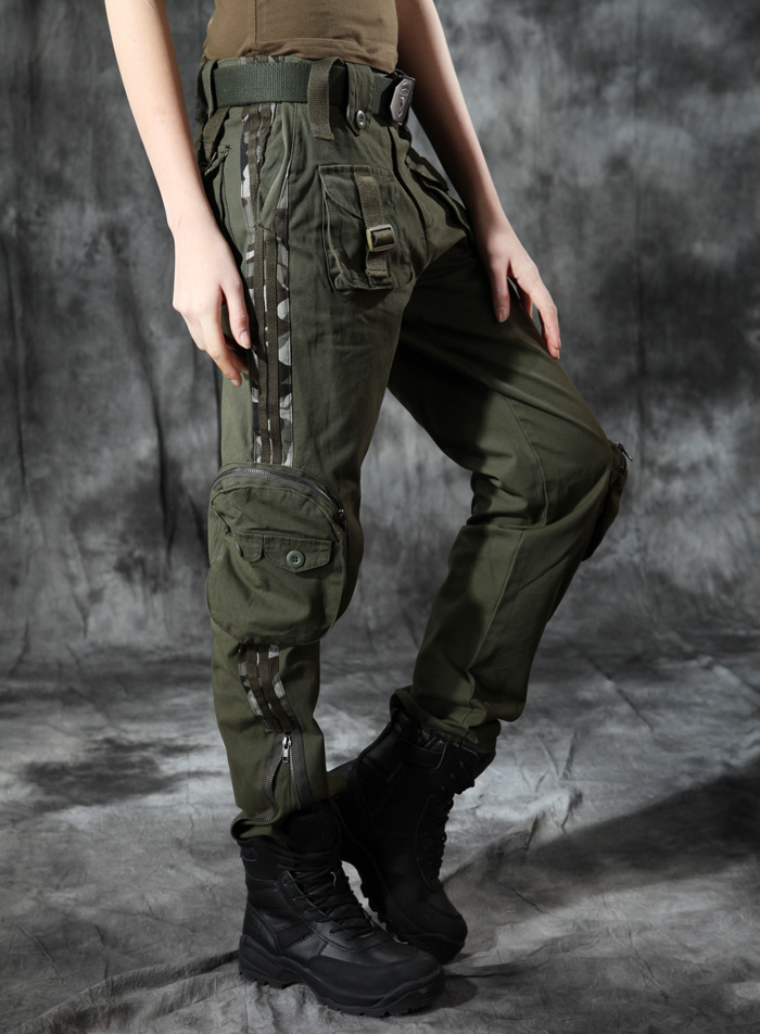 自由骑士户外运动工装裤女多口袋休闲时尚军裤宽松bf风直筒迷彩裤