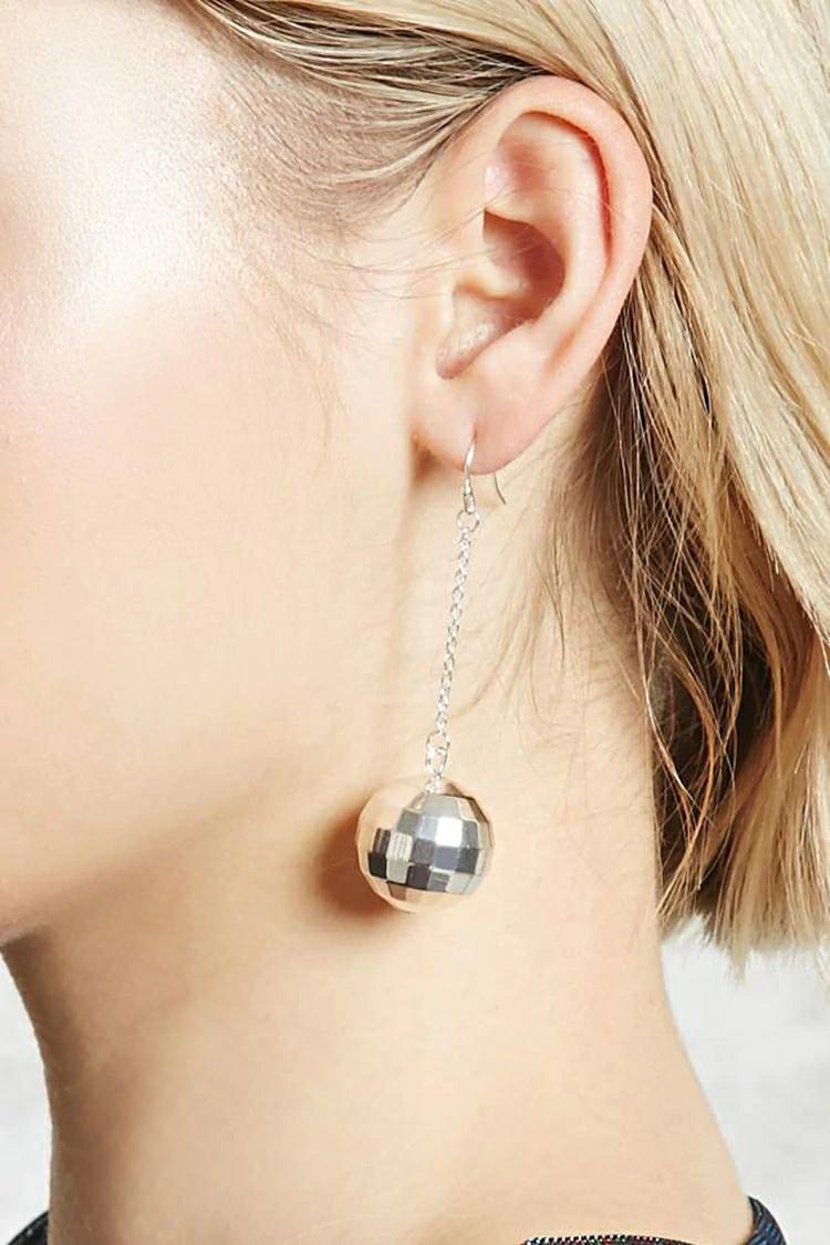 Fashion New Style Earrings Alloy Metal Texture Disco Ball Earrings Women's Personalized Earrings