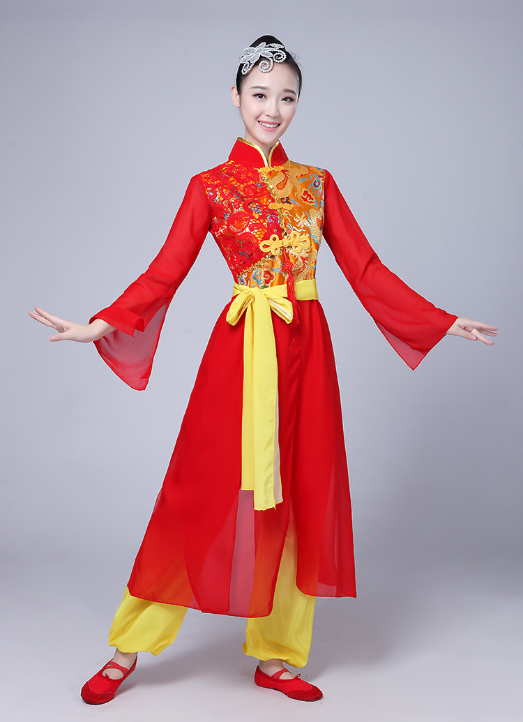 2017新款打鼓服民族风成人舞蹈演出服装男女舞台动感水鼓现代舞服