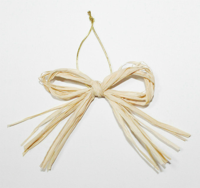 定制 金葱弹性绳套圈拉菲草蝴蝶结 天然拉菲草酒瓶花朵装饰结