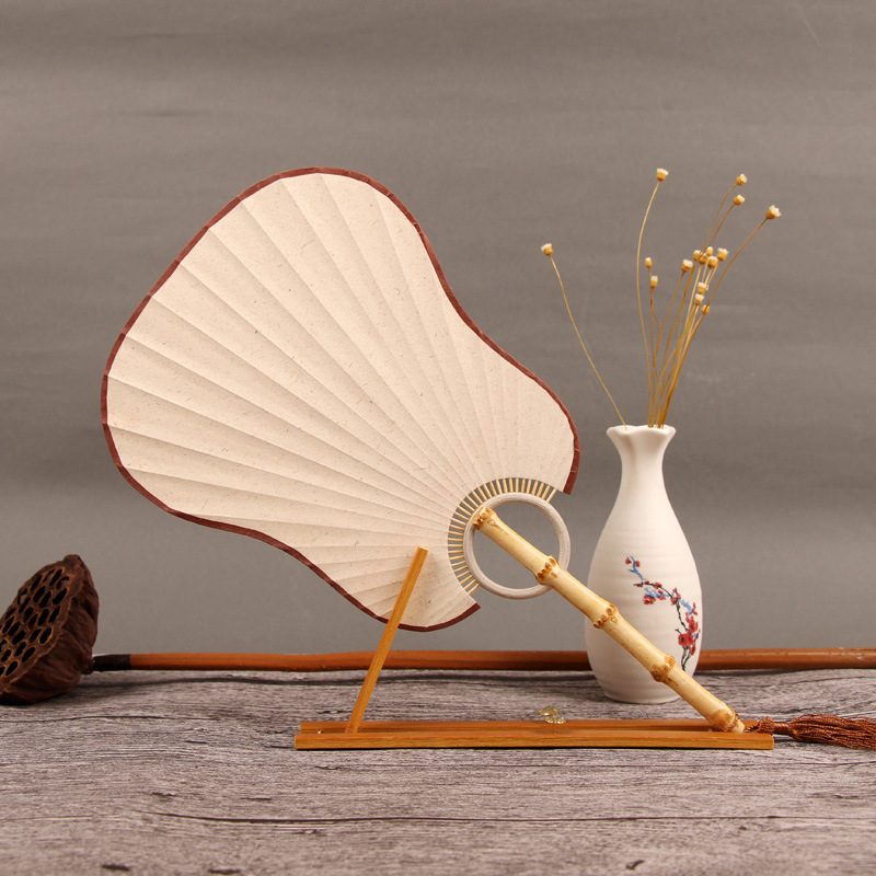 日式和风宣纸团扇美术绘画空白扇子古典宫扇复古中国风道具定制