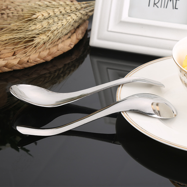 Hotel Thickened Stainless Steel Spoon Court Spoon Household Chinese Stainless Steel Children's Spoon round Bottom Meal Spoon