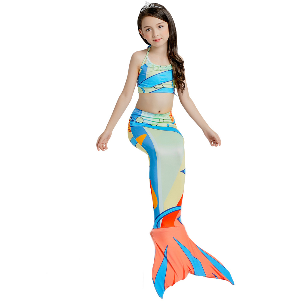 2021新儿童美人鱼泳衣美人鱼尾巴游泳衣美人鱼服装游泳衣比基尼泳