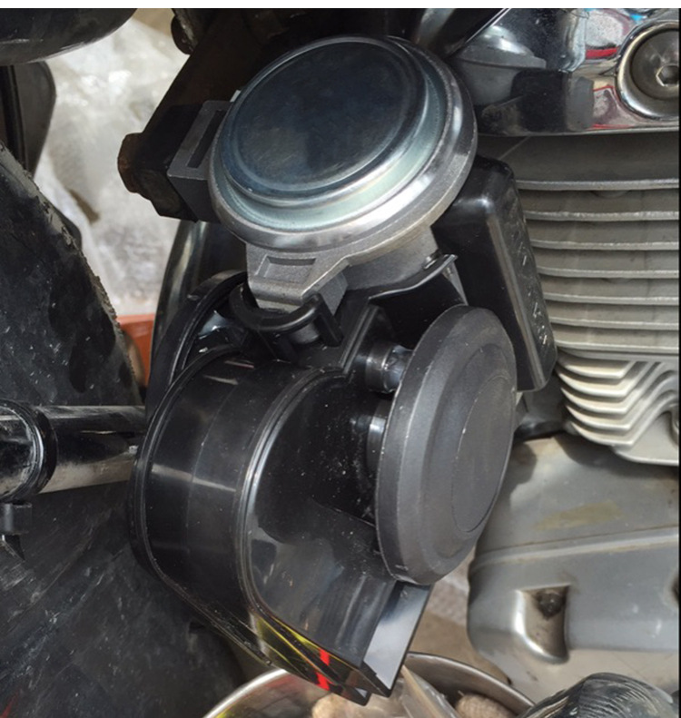 摩托车气喇叭12v一体电动气泵汽喇叭超响蜗牛高低双音鸣汽笛配件