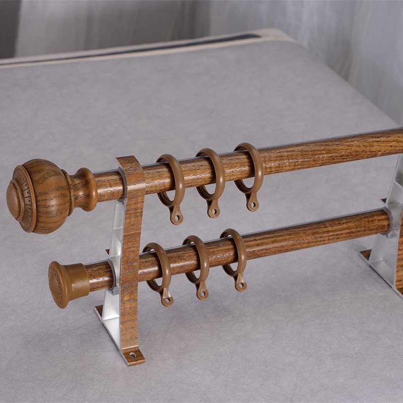 窗帘轨道 罗马杆 窗帘配件 3d高清木纹罗马杆