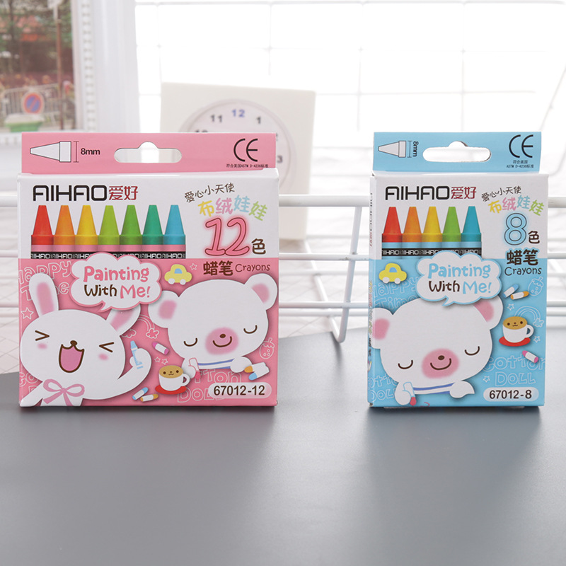 Little Angel 8 Colors 12 Colors 24 Colors Crayons Children's Painting Supplies Crayon Korean Stationery Creative Student Prizes