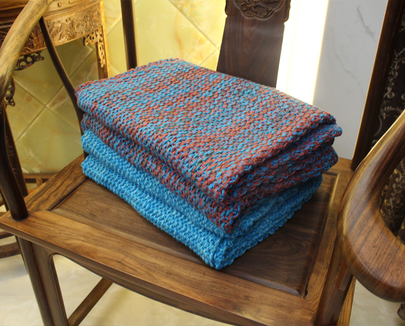 跨境专供亚马逊爆款棒针粗线手工编织毯子针织粗针腈纶加厚毛毯