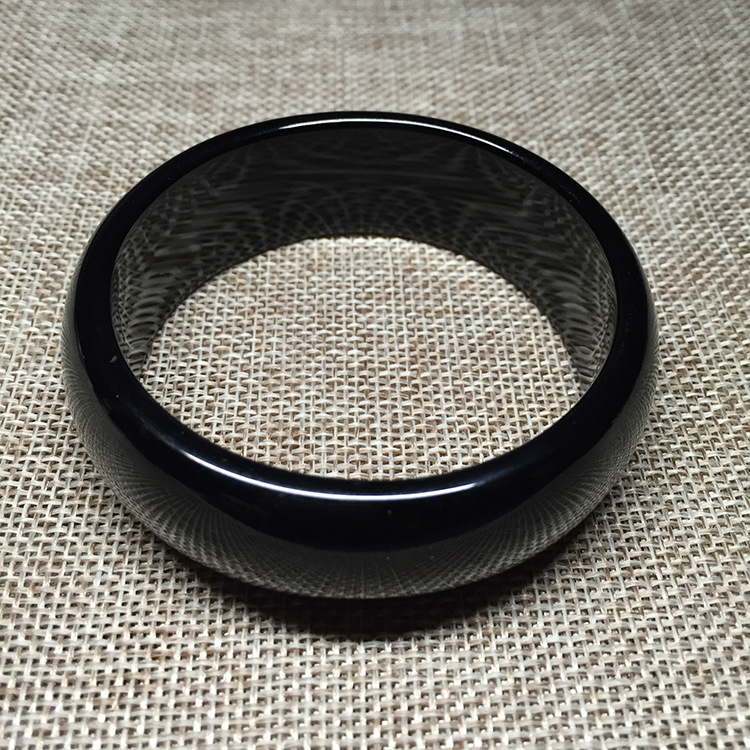 送礼佳品 玉石黑曜石加宽加厚手镯 玉石玉器玉镯批发 送礼佳品-阿里巴