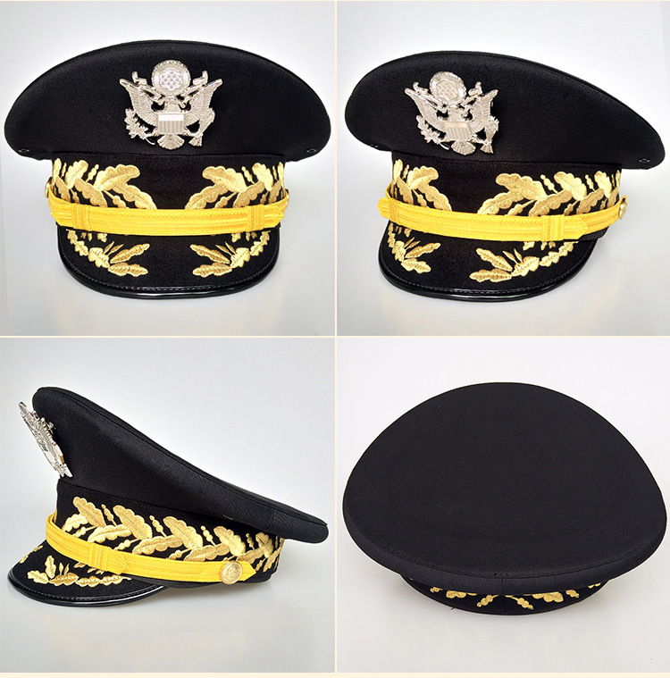 厂家批发美国正品海军帽 爵士帽 船长帽 船长帽 国航大盖帽