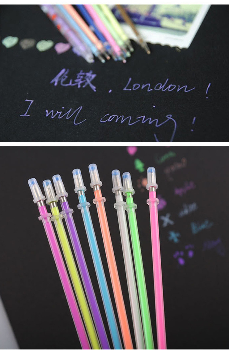 diy相册黑卡纸专用写字笔 同学录纪念册装饰八彩水粉笔涂鸦荧光笔