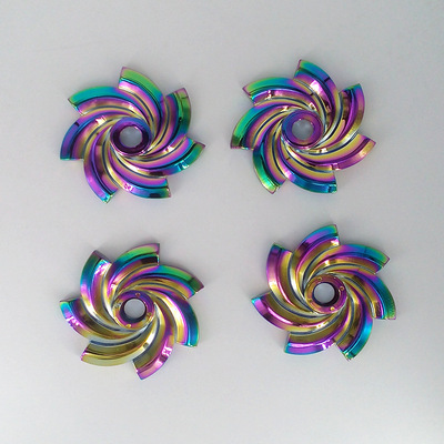 真空电镀厂指上陀螺电镀彩色五金真空镀膜加工锌合金七彩电镀陀螺