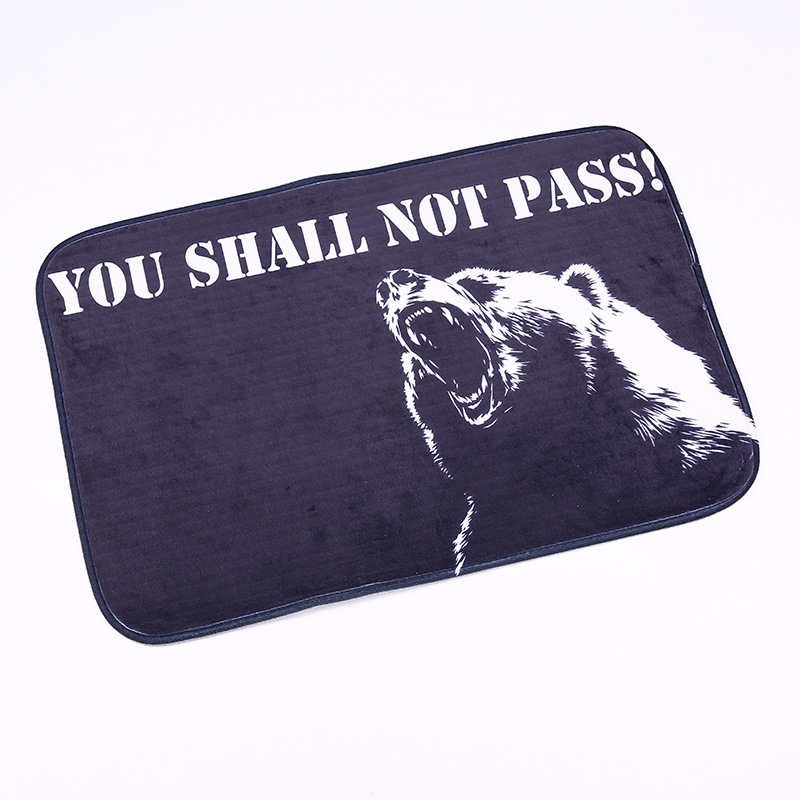 速卖通亚马逊跨境热卖地垫bitch fuck中指英文字母法兰绒印花地垫