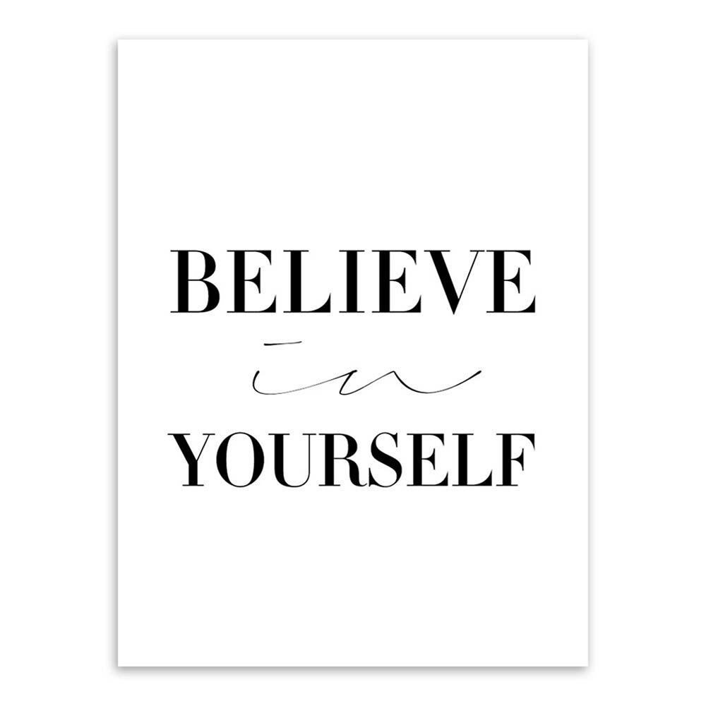 外贸定制北欧黑白英文励志字母海报画芯简约创意双联装饰挂墙画