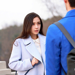 微微一笑很倾城贝微微中长款呢子大衣2017秋冬毛呢外套女2951