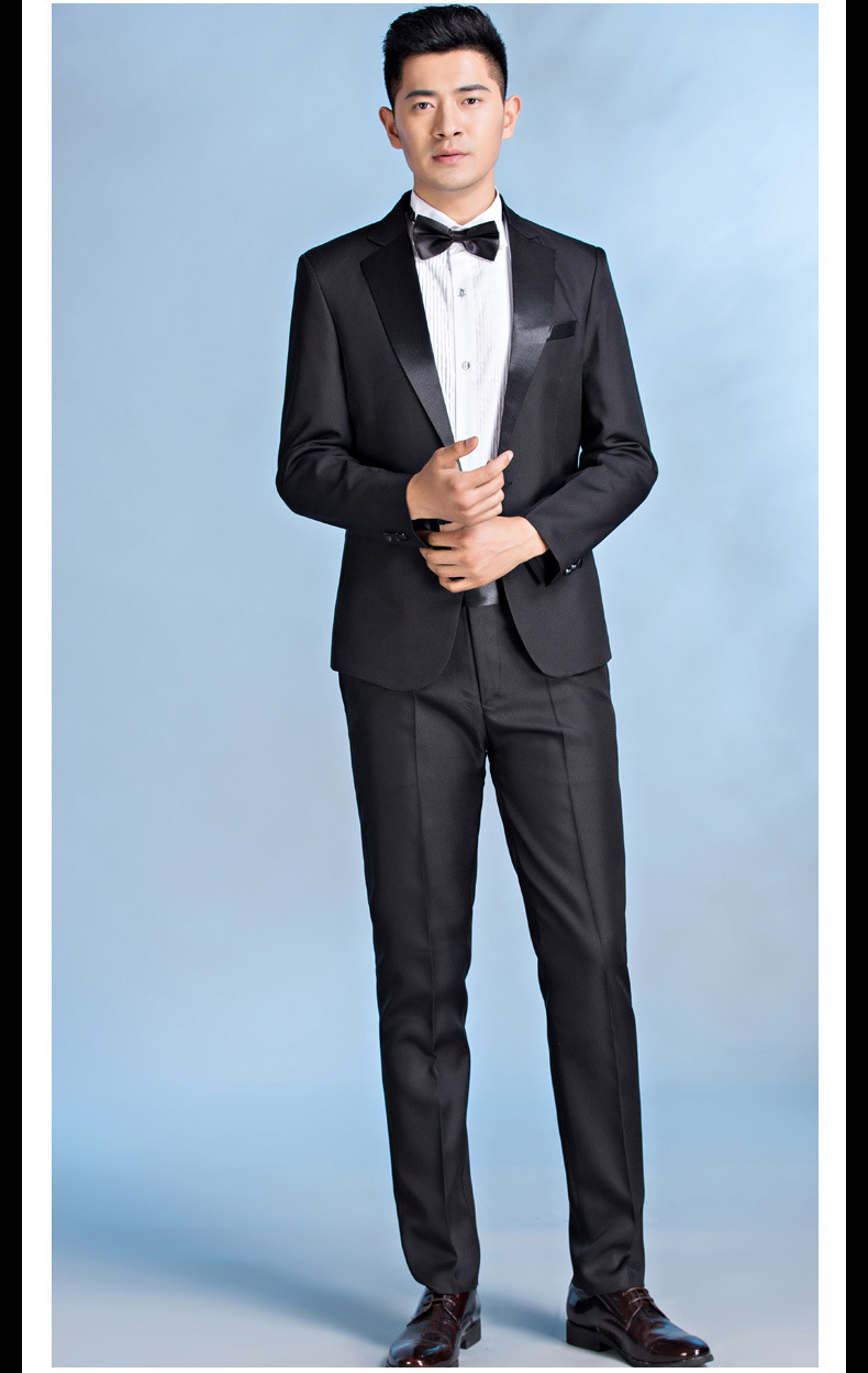 2018新款歌手司仪表演舞台合唱男士演出修身礼服西服套装现货批发
