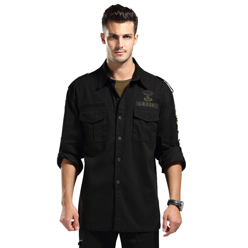 军野行户外军装101空降师纯棉两穿衬衣军迷休闲工装军衬衫
