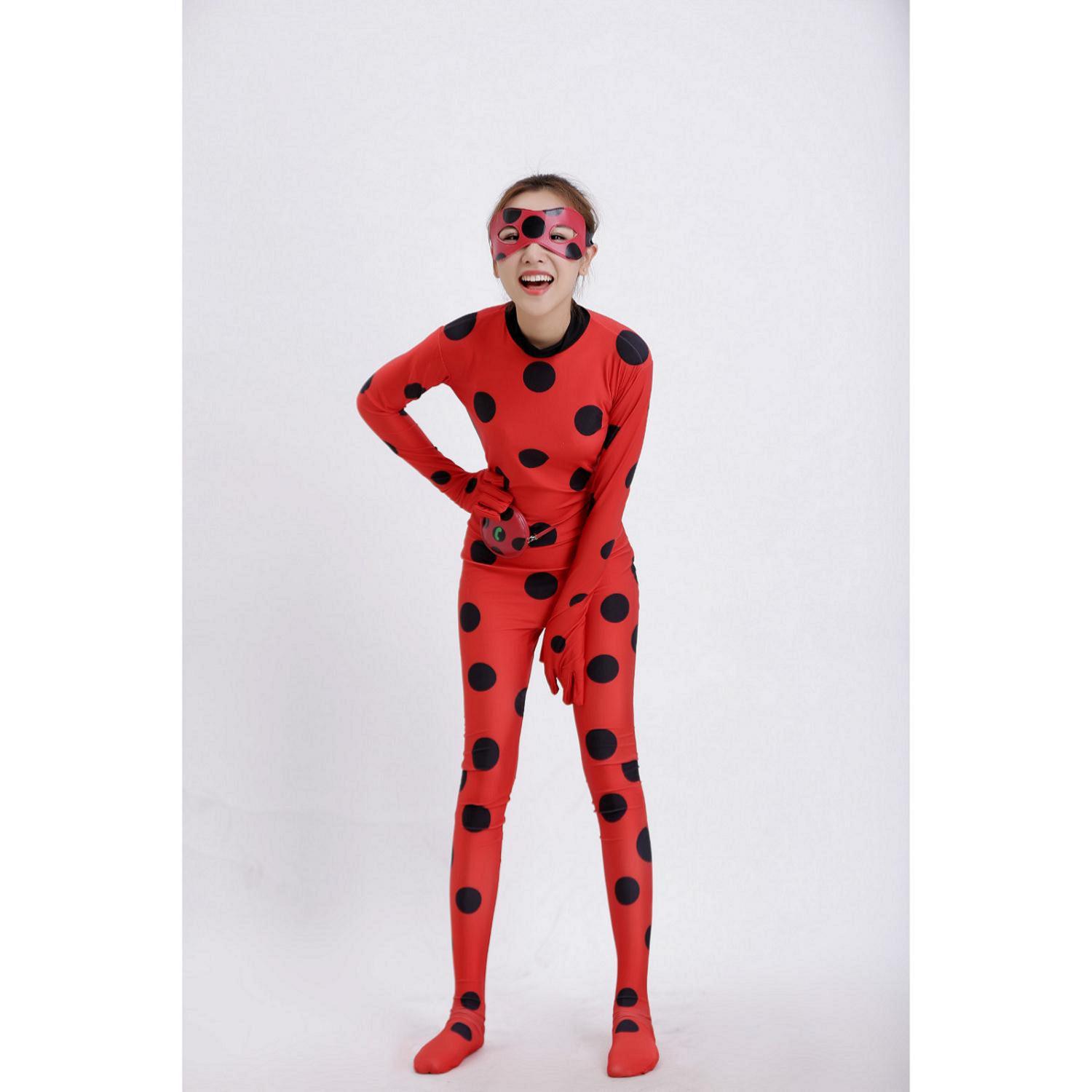 万圣节ladybug瓢虫少女cos服 玛里内特红色连体紧身衣cosplay服装