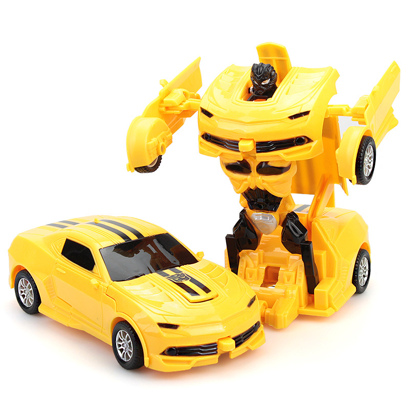变形玩具汽车 儿童益智模型男孩生日礼物机器人手办 群宇11095-黄