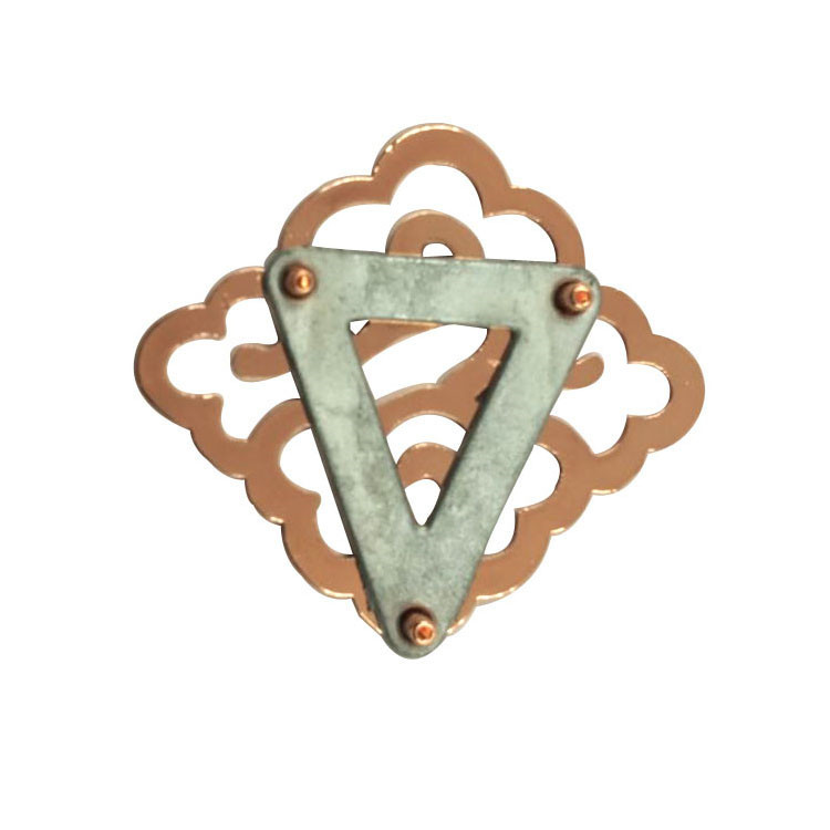 精鸿五金祥云图案加底片挂电玫瑰金色合金脚牌真银色合金脚牌