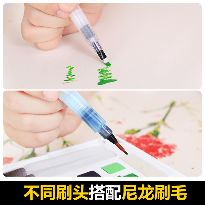 Promotion 4 PCs Fountain Pen Water Storage Writing Brush Solid Color Lead Water Soluble Soft Pen Absorbent Watercolor Brush Wholesale