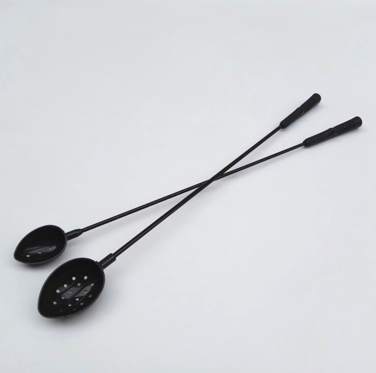 渔具配件玻璃钢黑色打窝勺大小号钓鱼抛饵勺加厚玻璃钢打窝勺