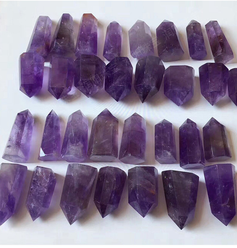 天然紫水晶原矿石 紫水晶柱 六角棱 原石摆件特价产地批发