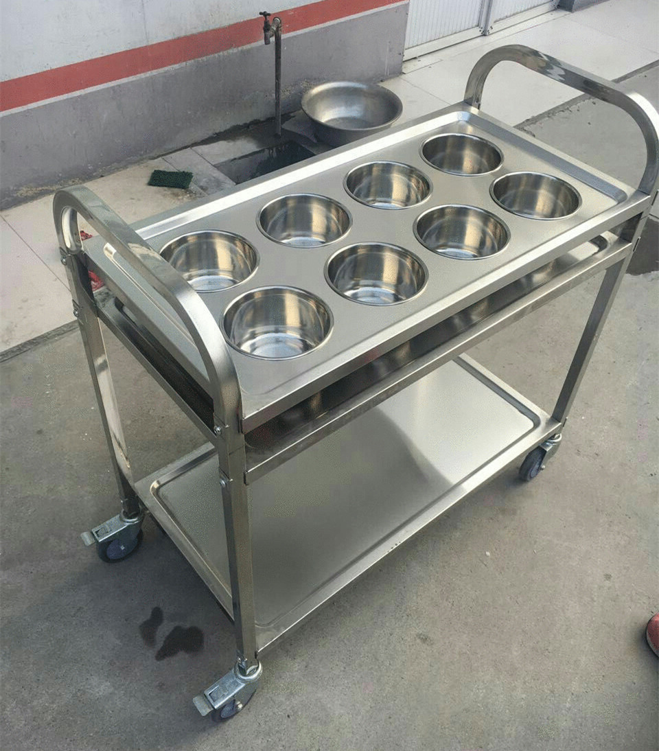 供应不锈钢调味车 中号送餐车 水壶味盅架子厂价批发