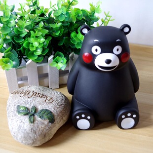 日本熊本县吉祥物熊本熊呆萌黑熊部长存钱罐/ 储蓄罐手办公仔摆件