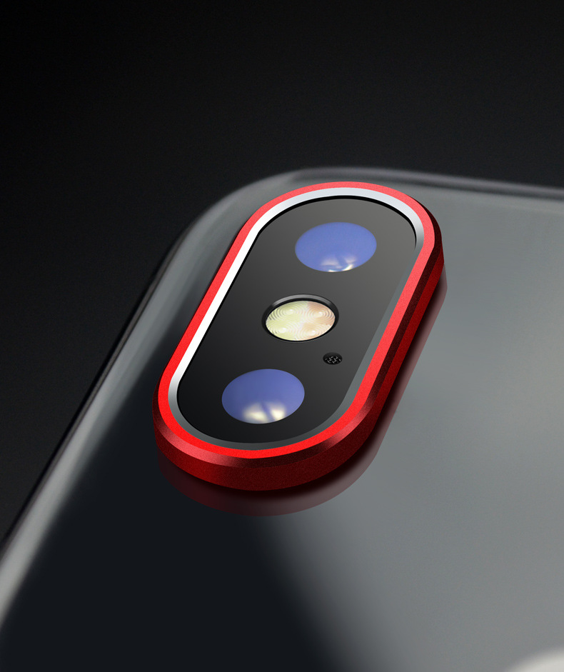 适用苹果iphonexsmax镜头保护圈xr手机摄像头环7plus大红色摄戒