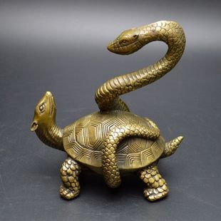 纯铜蛇龟玄武蛇缠龟摆件镇宅化煞驱邪避灾家居办公室风水专用