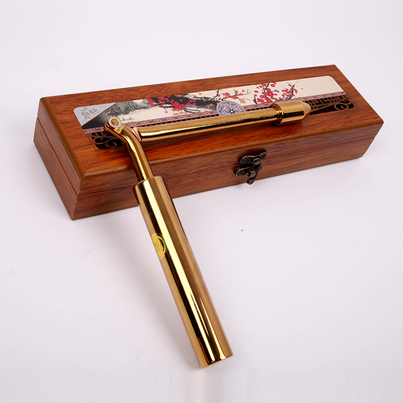 杨公折叠寻龙尺高精度探仪器纯黄铜风水探测棒占卜仗磁场点穴开光