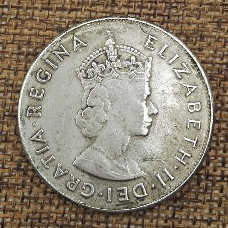 英国伊丽莎白二世1959做旧白铜银币外国银元钱币可吹响直径38mm