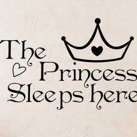 kw5302外贸英文箴言公主女孩princess sleep床头卧室家居装饰墙贴