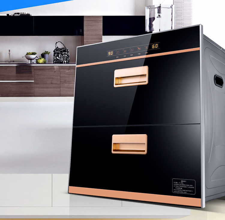 百强欧派双门消毒柜 家用立式保洁柜嵌入式红外线不锈钢消毒碗柜