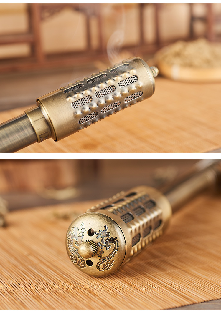 特大号纯古铜艾灸棒多功能连体棉布艾灸棒凸点按摩开穴家用艾灸盒